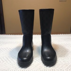 Black Rubber Gucci Boots